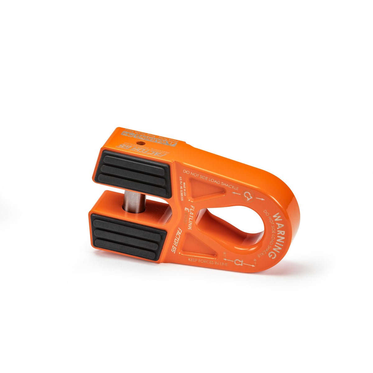 Orange powdercoat 6061 aluminum winch shackle from Factor 55 part number 00080-07