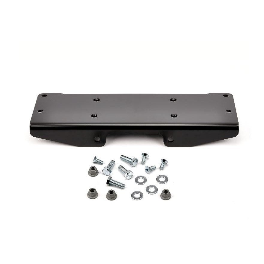 Black powder coated steel winch mount from Warn part number 101688
