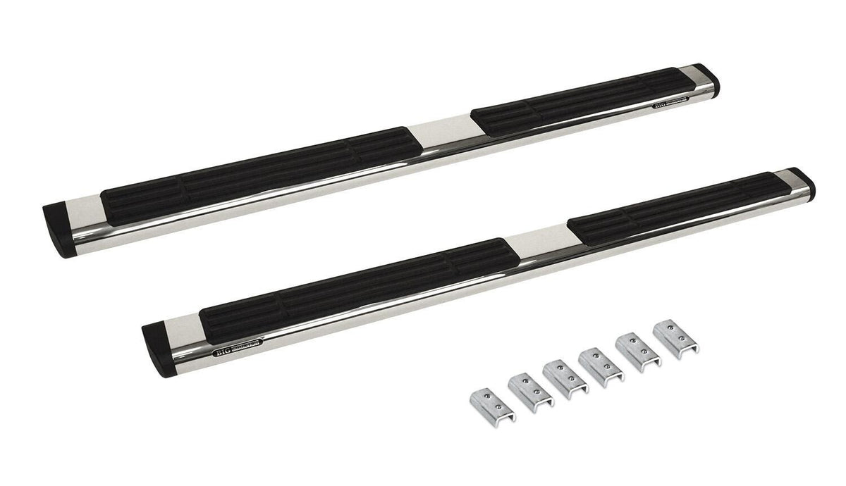 Silver stainless steel step nerf bar with mounting hardware from Big Country part number 396201876