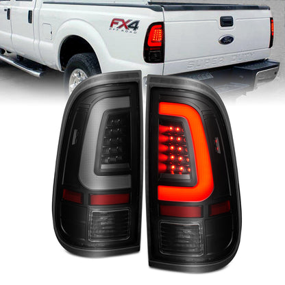 Black plastic tail light set from ANZO USA part number 311379