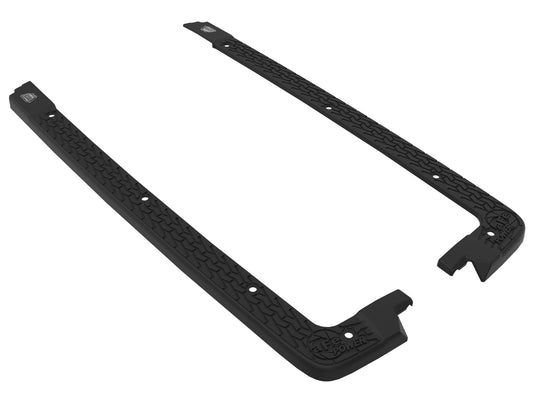 Black truck bed side rail protector from aFe Power part number 79-25002