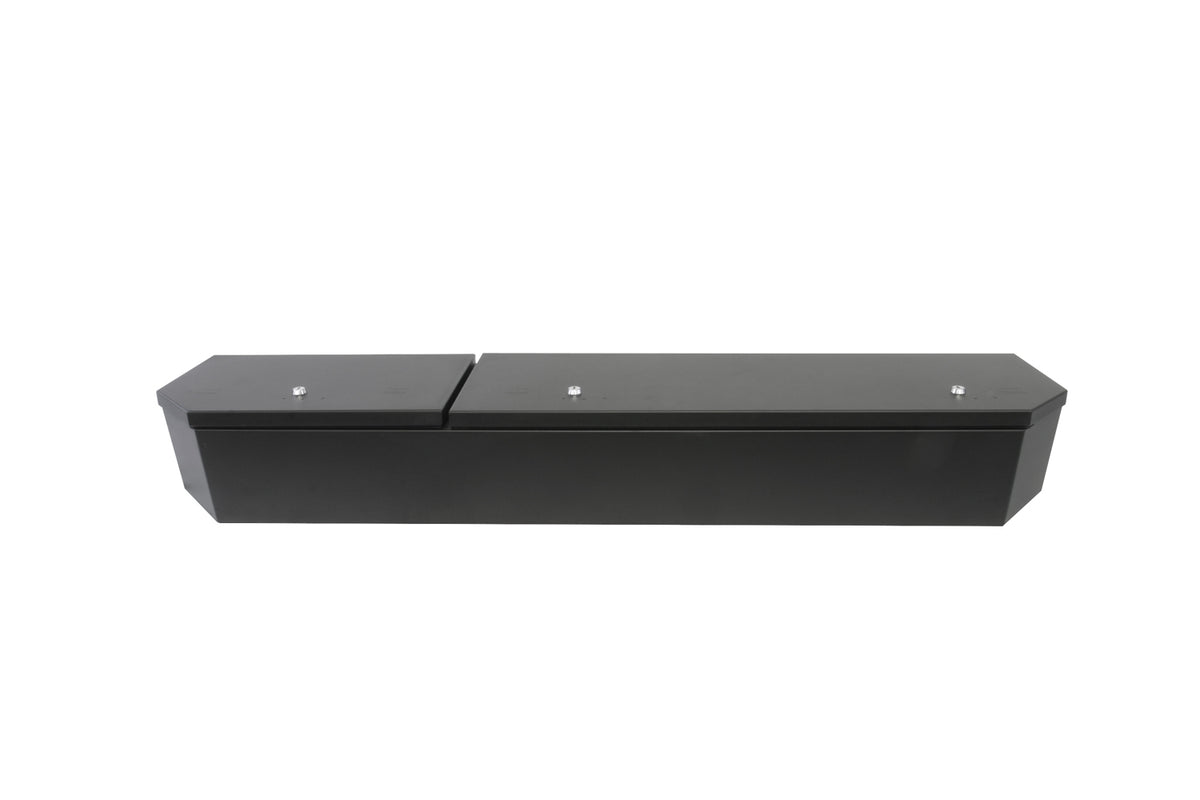 Black underseat storage box from Tuffy Security Products part number 316-01-A