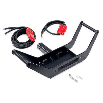 Black powder coated steel winch mount from Warn part number 107000