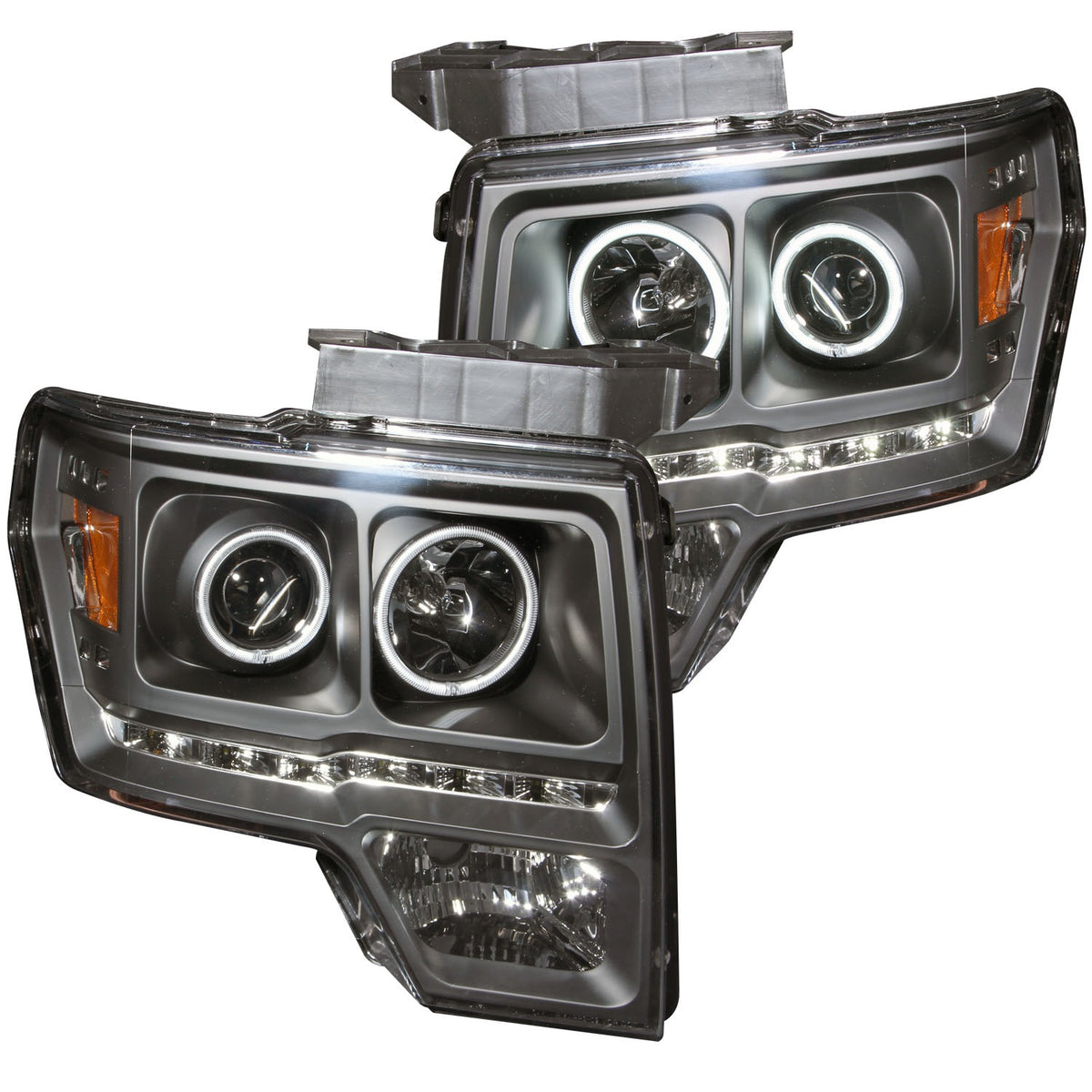 Black plastic headlight set from ANZO USA part number 111298