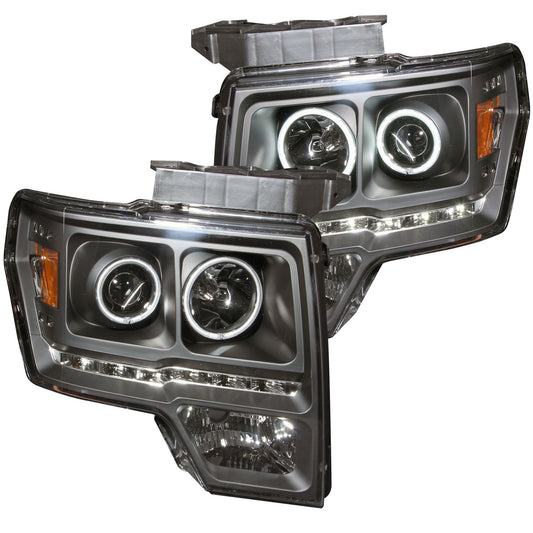 Black plastic headlight set from ANZO USA part number 111298