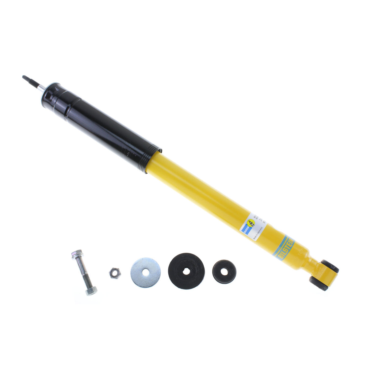 Yellow paint suspension shock absorber from Bilstein part number 24-062053