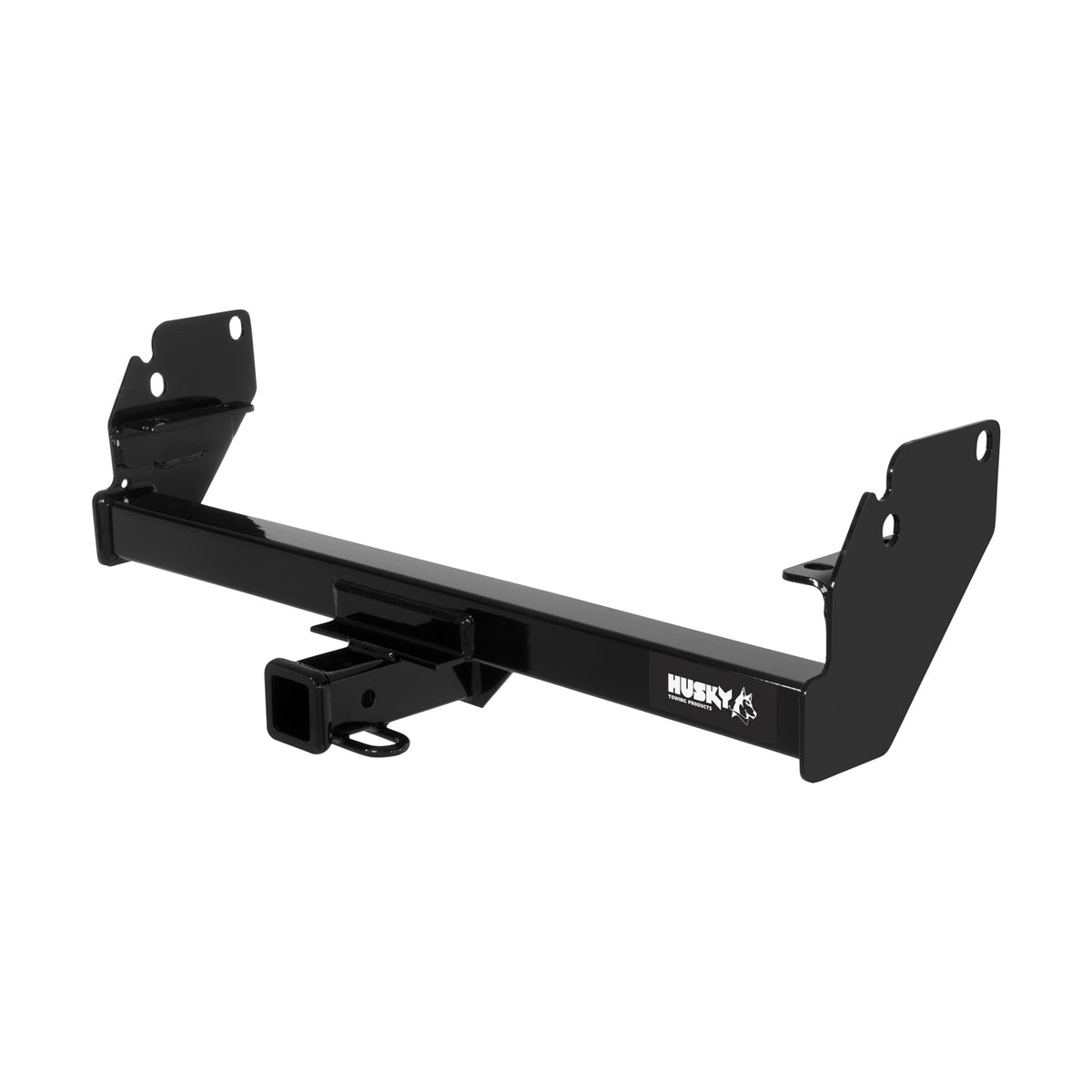 Black powder coated steel trailer hitch with mounting hardware from Husky Towing part number 69472C
