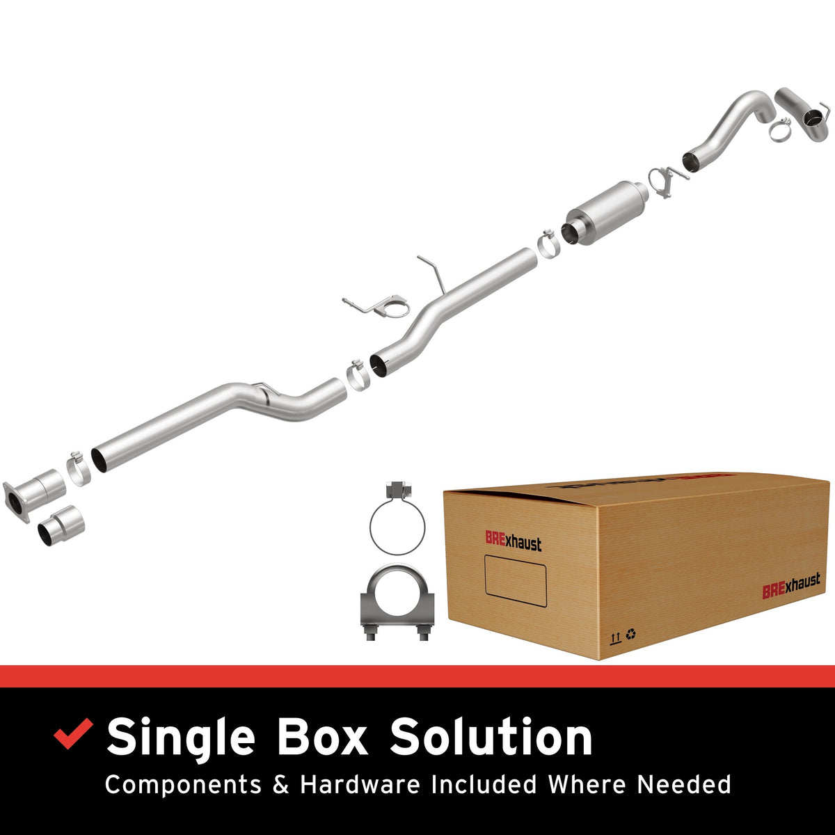 Satin exhaust system kit from BRExhaust part number 106-0661