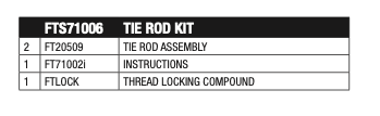Steering Tie Rod Assembly from Fabtech part number FTS20509