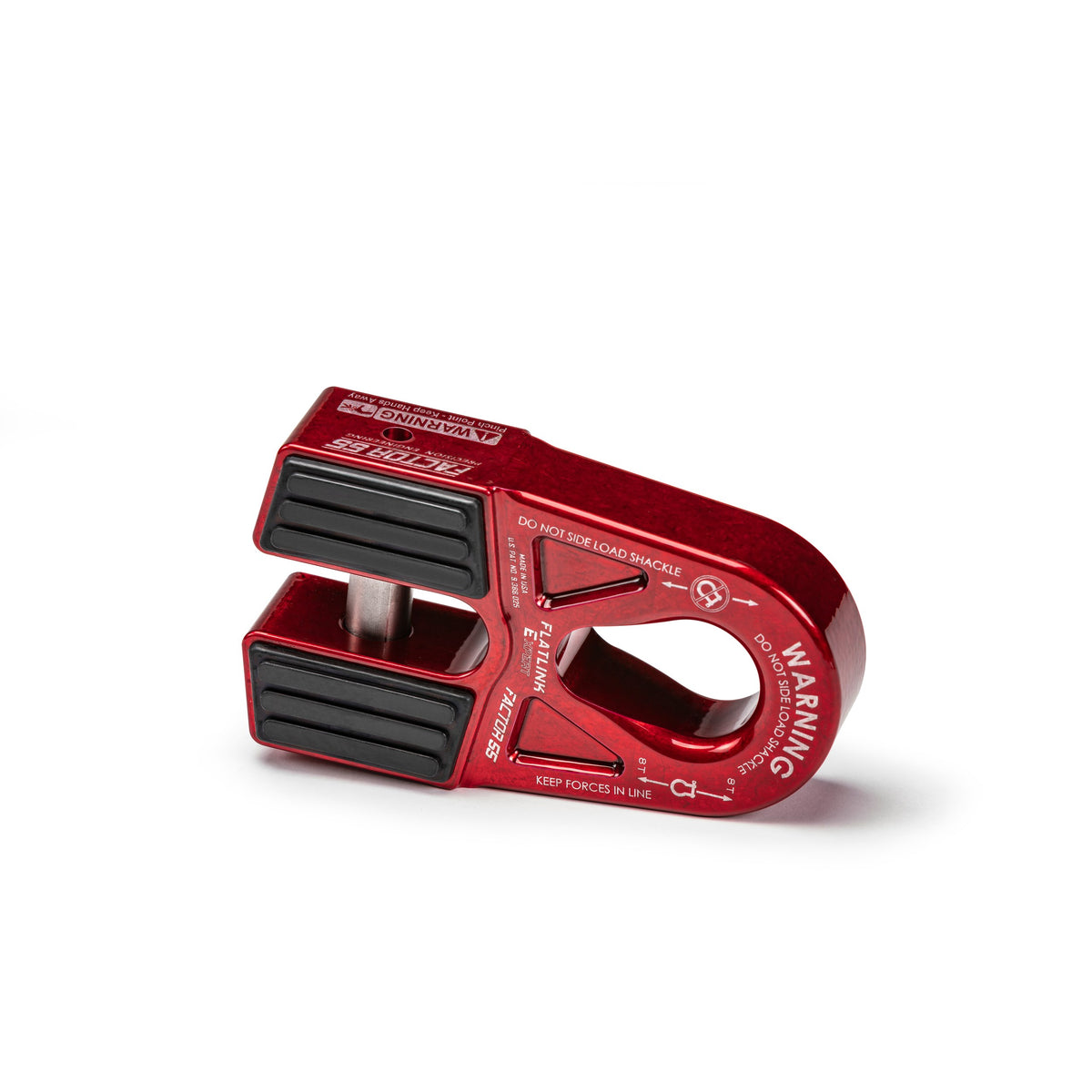 Red powdercoat 6061 aluminum winch shackle from Factor 55 part number 00080-01