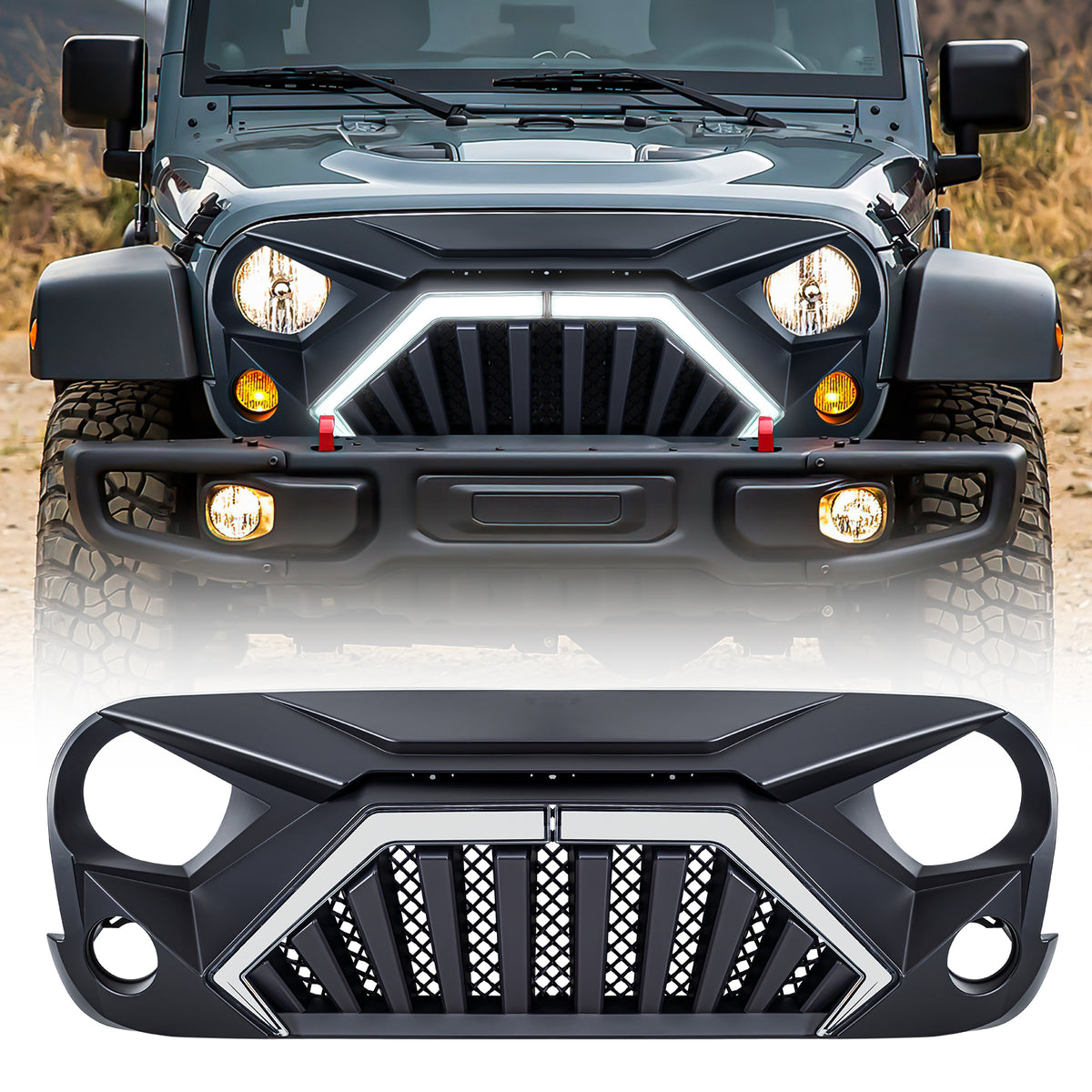 Matte black abs plastic grille from AMERICAN MODIFIED part number AMJPAA00144
