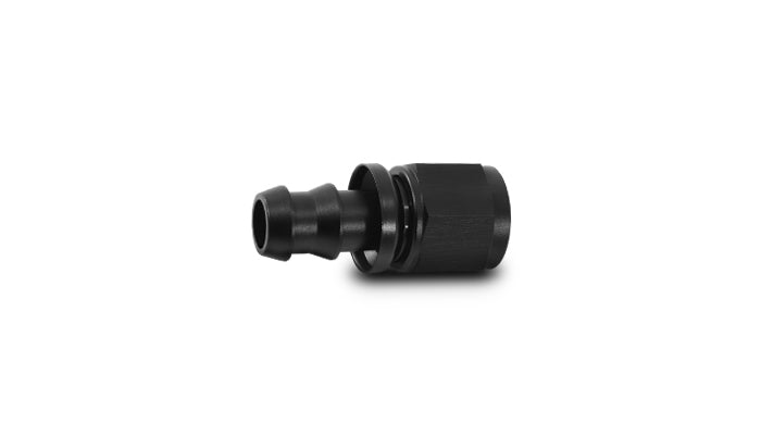 Black anodized 6061 aluminum push-on hose fitting from Vibrant Performance part number 22008