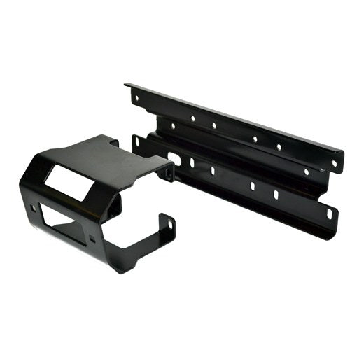 Black powder coated steel winch mount from Warn part number 73680