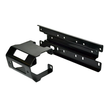 Black powder coated steel winch mount from Warn part number 73680