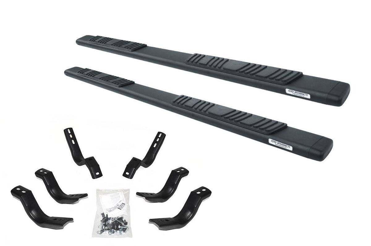 Black mild steel step nerf bar with mounting hardware from Big Country part number 395401870