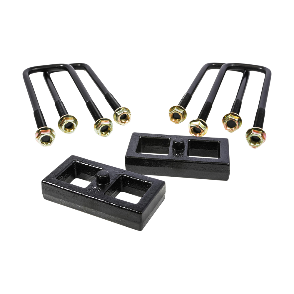 Black cast iron suspension leaf spring block kit from ReadyLift part number 66-2910