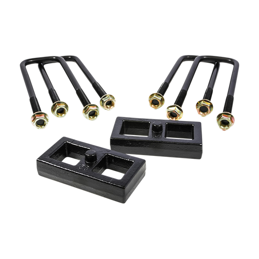 Black cast iron suspension leaf spring block kit from ReadyLift part number 66-2910
