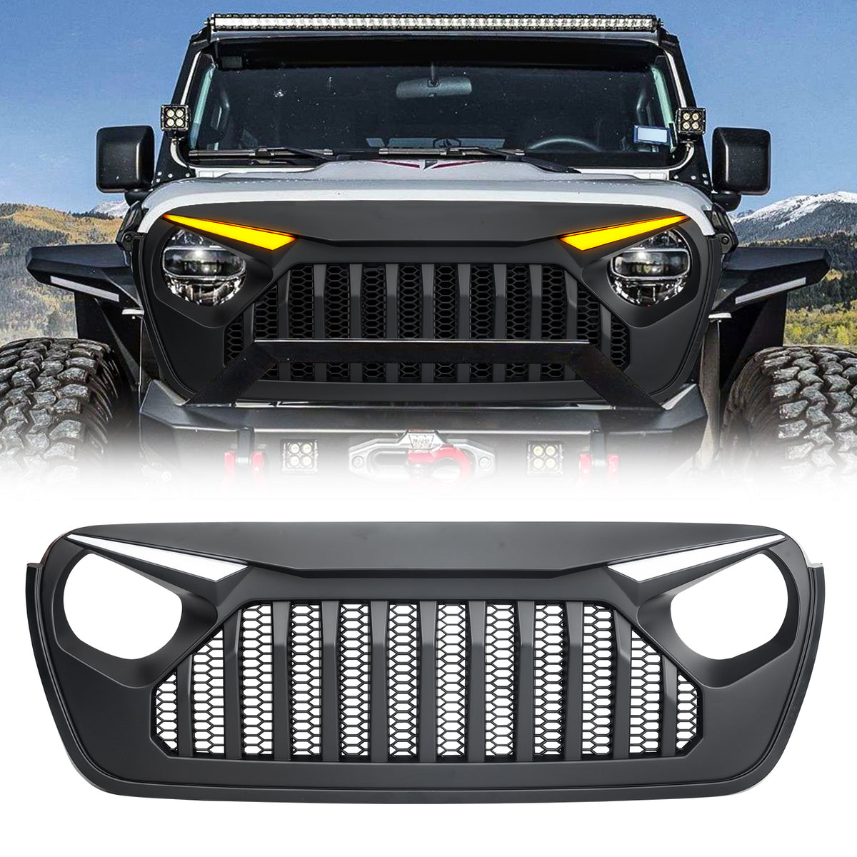 Matte black abs plastic grille from AMERICAN MODIFIED part number AMJPCA00140