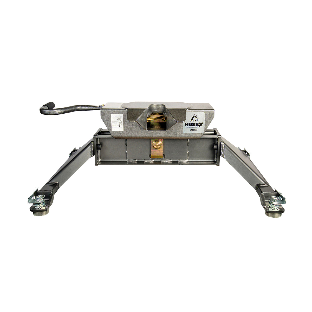 Gray steel fifth wheel trailer hitch with mounting hardware from Husky Towing part number 33021K