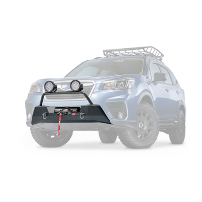 Black powder coated steel winch mount from Warn part number 106413