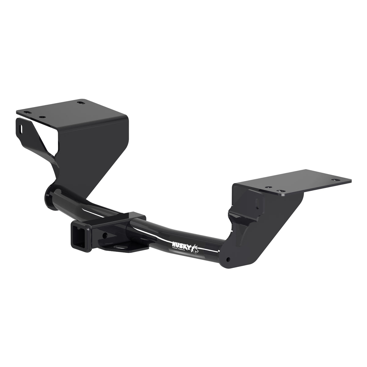 Black powder coated steel trailer hitch with mounting hardware from Husky Towing part number 69615C
