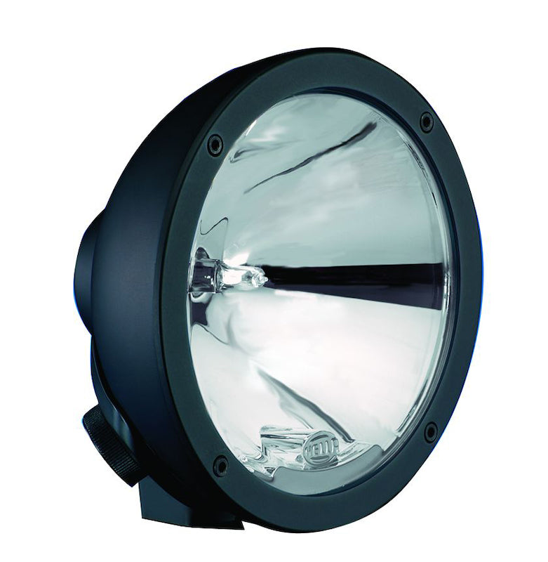Black driving light with mounting hardware from Hella part number 009094181