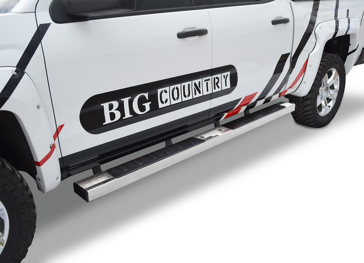 Silver stainless steel step nerf bar from Big Country part number 397806
