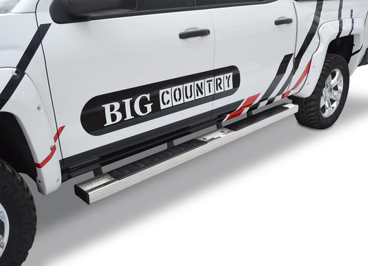 Silver stainless steel step nerf bar from Big Country part number 397806