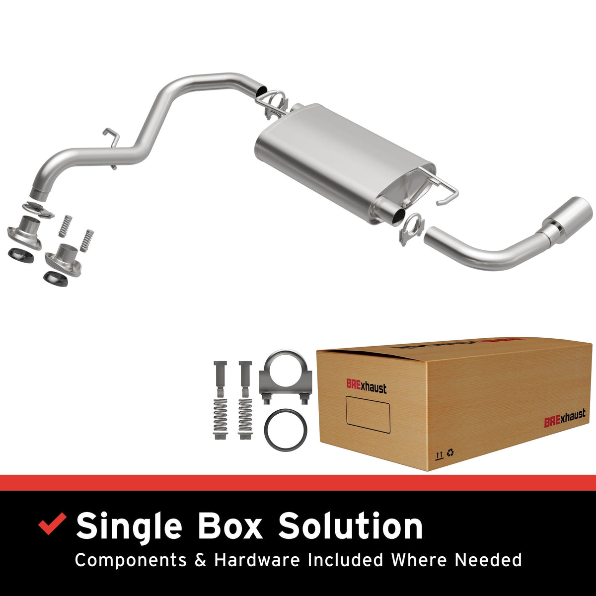 Satin exhaust system kit from BRExhaust part number 106-0061