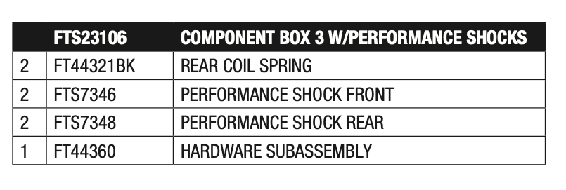 Suspension Lift Kit from Fabtech part number FTS23106