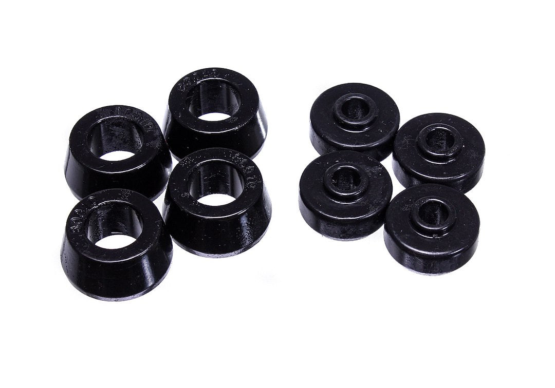 Black polyurethane suspension shock absorber bushing from Energy Suspension part number 8.8102G