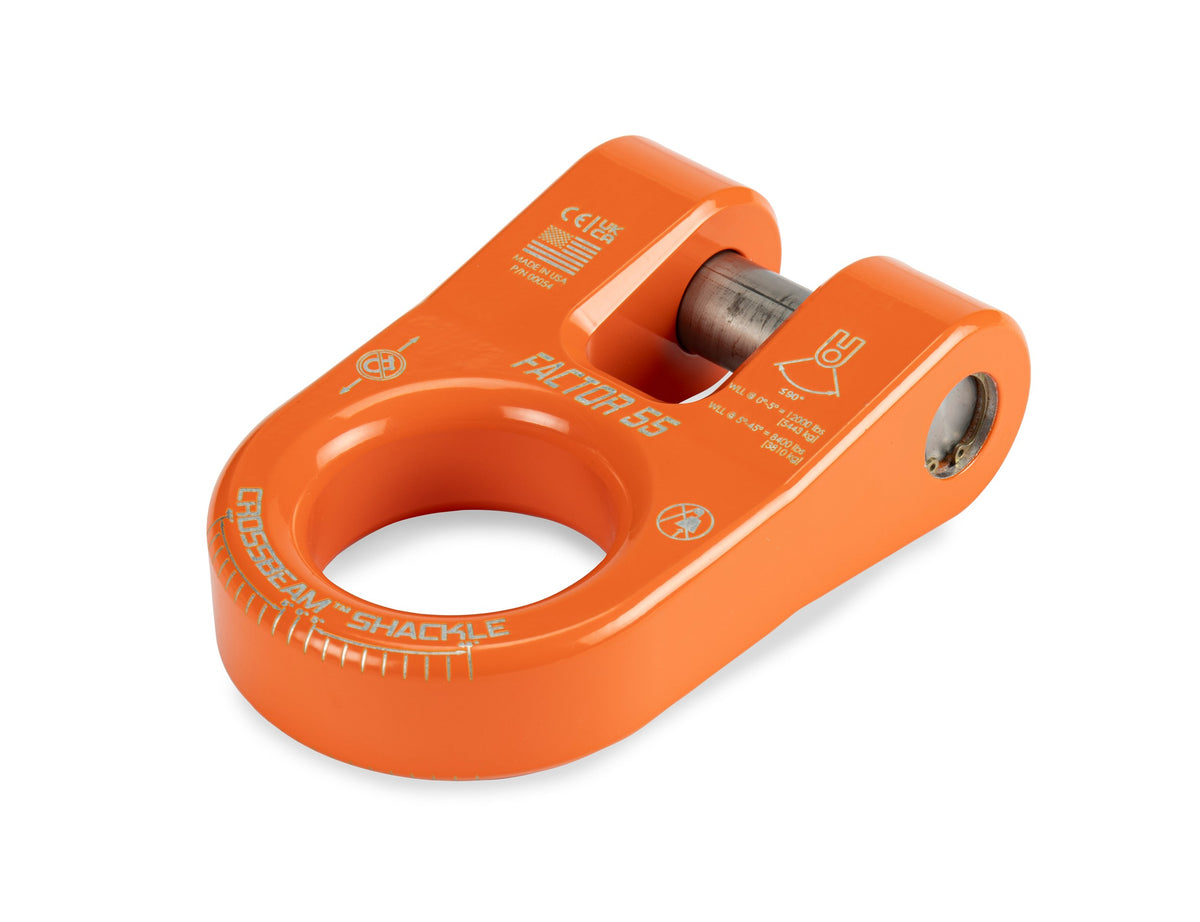 Orange powdercoat 6061 aluminum screw pin shackle from Factor 55 part number 00054-07