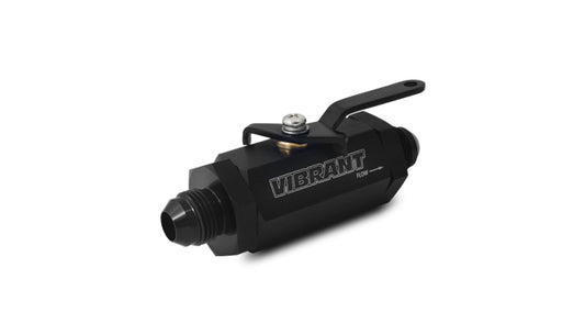 Black anodized 6061 aluminum shut-off valve from Vibrant Performance part number 16746