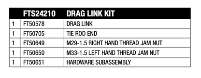 Steering Drag Link from Fabtech part number FTS24210