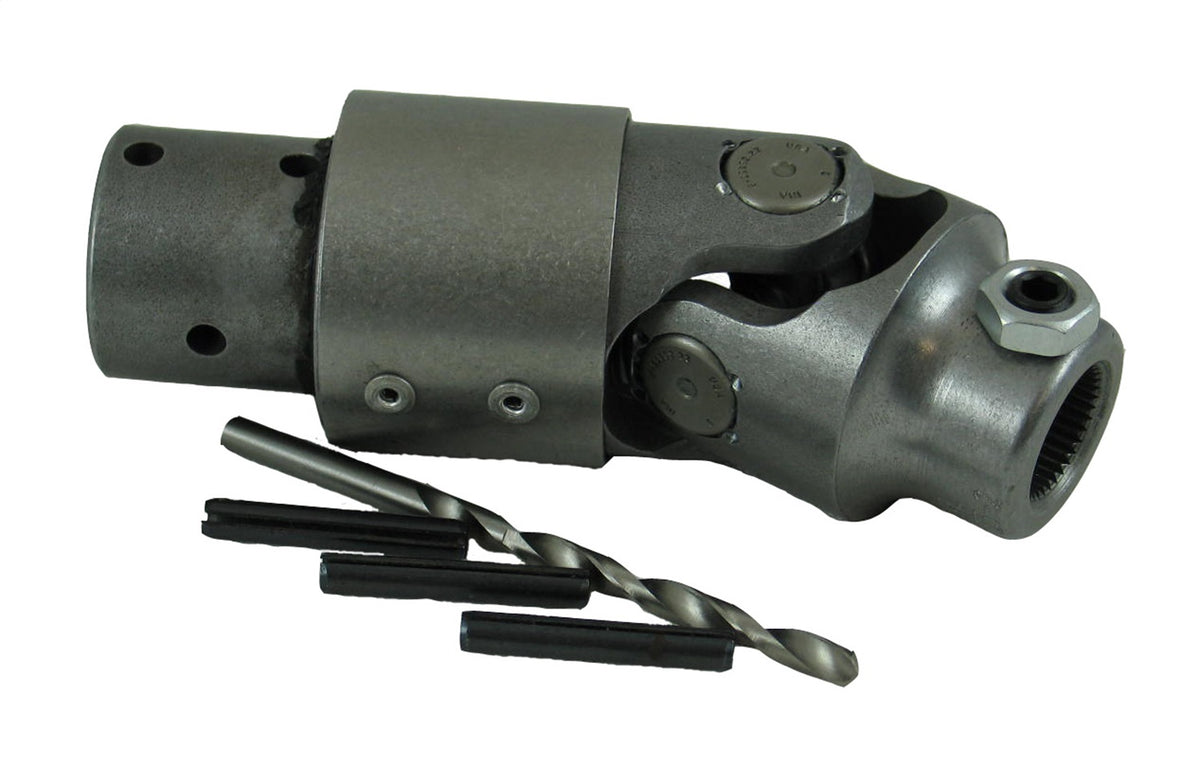 Natural steel steering coupling assembly with mounting hardware from Borgeson part number 036425