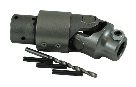 Natural steel steering coupling assembly with mounting hardware from Borgeson part number 036425