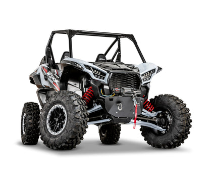 Black powder coated steel bumper from Warn part number 106612