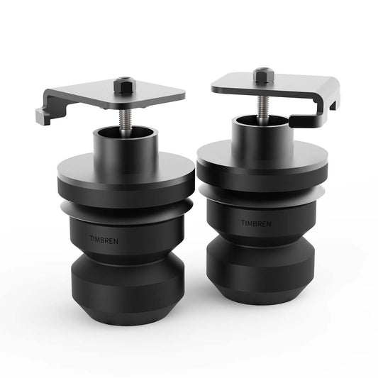 Black rubber suspension bump stop kit with mounting hardware from Timbren part number ABSJRGD