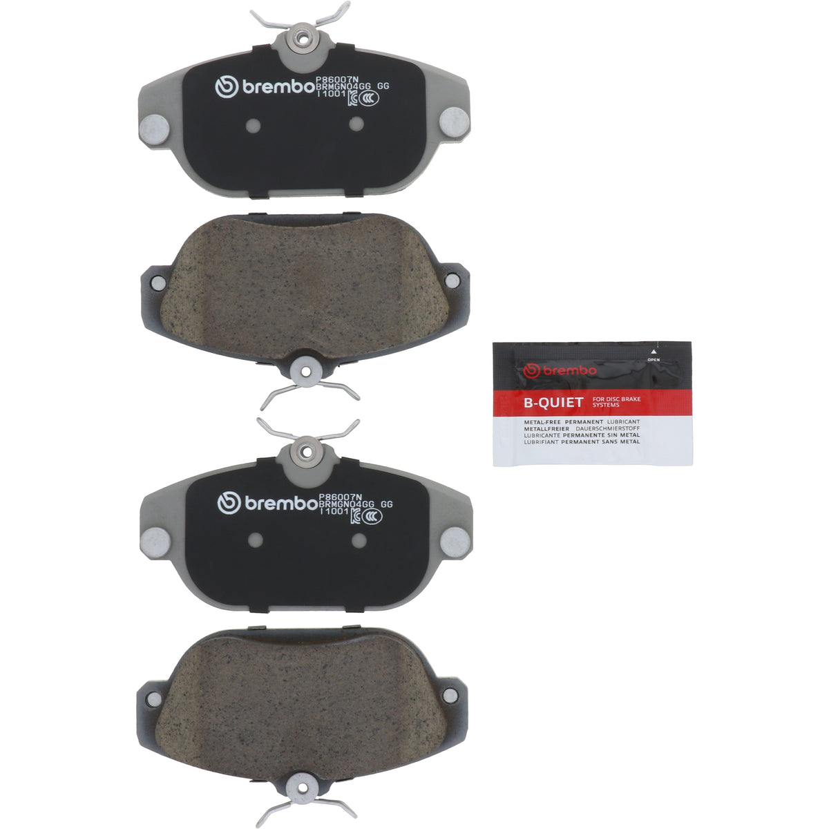 Disc Brake Pad Set with mounting hardware from Brembo part number P86007N