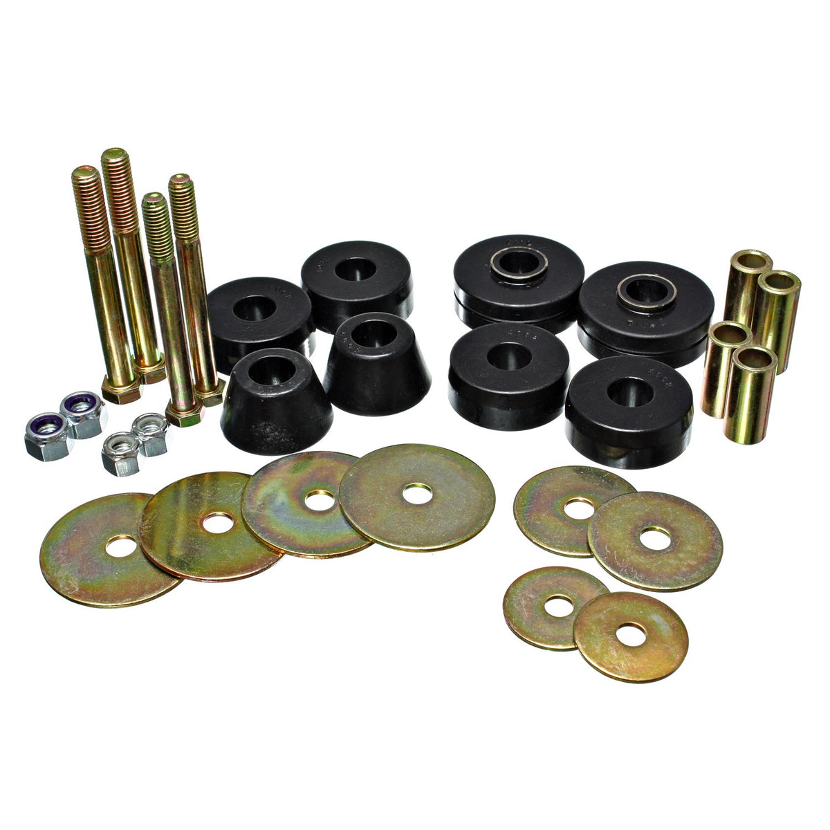 Black polyurethane body mount set from Energy Suspension part number 3.4137G