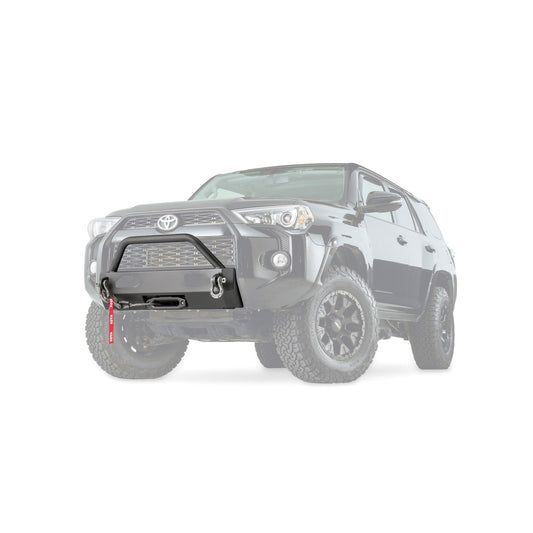 Black powder coated steel winch mount from Warn part number 100022
