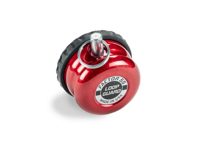 Red powdercoat 6061 aluminum winch rope end protector from Factor 55 part number 00450-01
