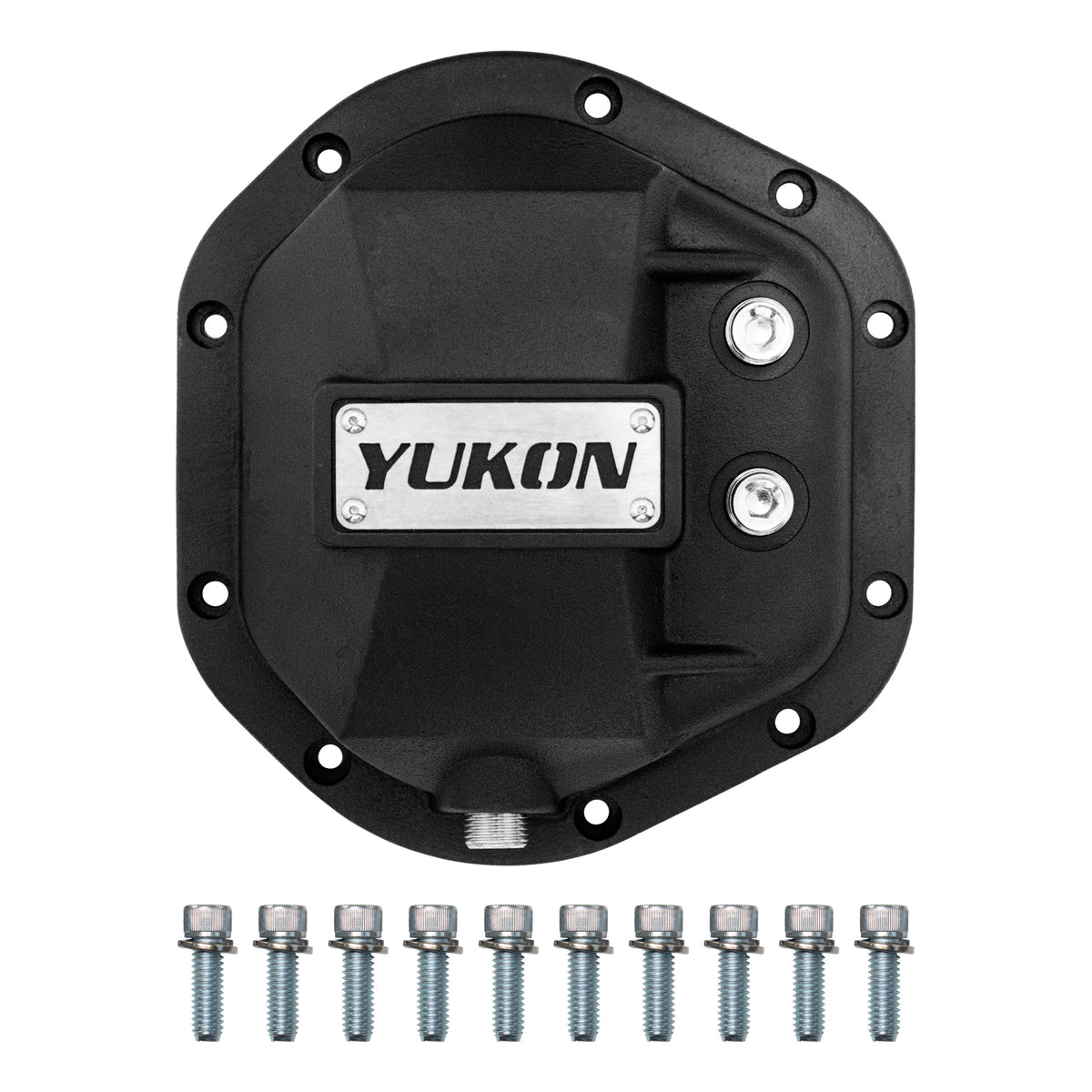 Black nodular iron differential cover from Yukon Gear and Axle part number YHCC-D44
