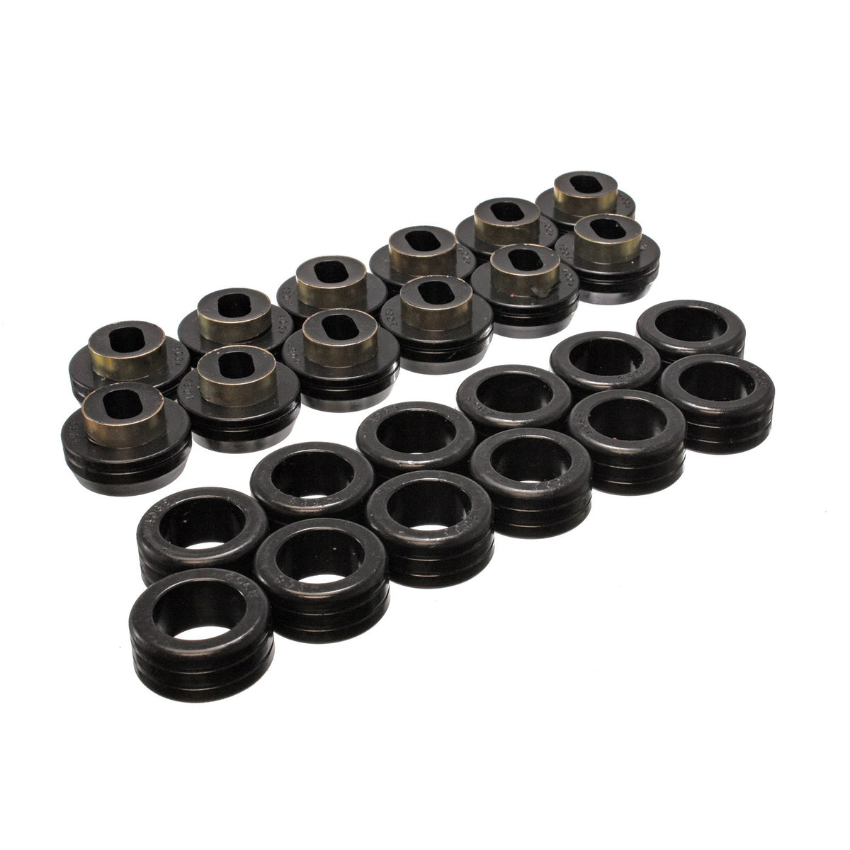 Black polyurethane body mount set from Energy Suspension part number 3.4132G