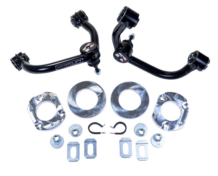 Black aluminum suspension leveling kit from ReadyLift part number 66-21301