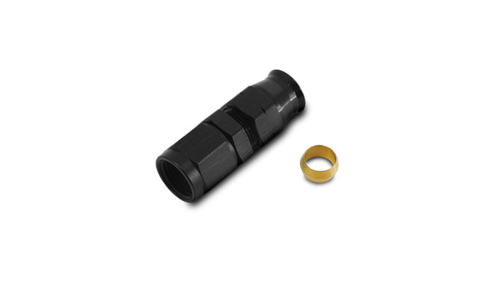 Black anodized 6061 aluminum tube fitting from Vibrant Performance part number 16446