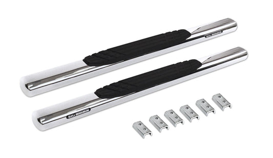 Silver stainless steel step nerf bar with mounting hardware from Big Country part number 394201526