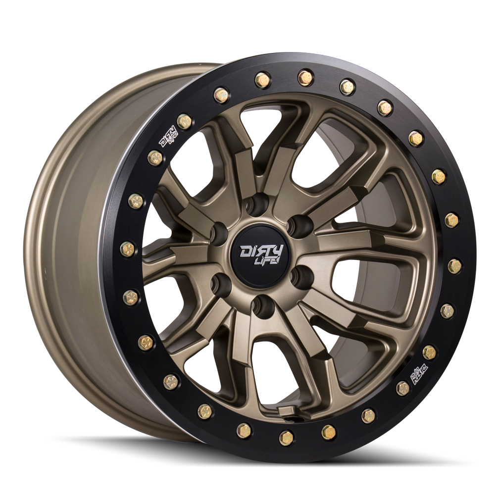 Gold satin bronze alluminum wheel 17 diameter from DIRTY LIFE part number 9303-7973MGD12