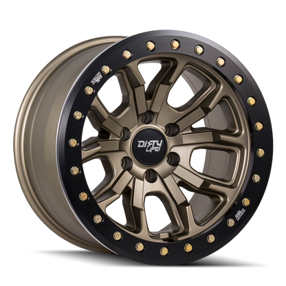 Gold satin bronze alluminum wheel 17 diameter from DIRTY LIFE part number 9303-7973MGD12