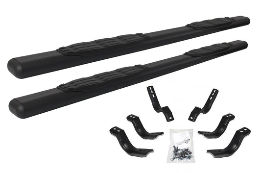Black mild steel step nerf bar with mounting hardware from Big Country part number 105030800
